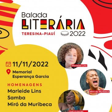 Balada Literária em Teresina: dia 11/11, no Memorial Esperança Garcia