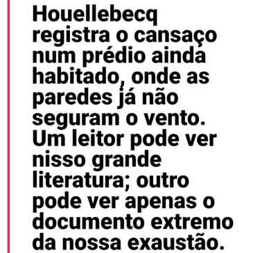 O homem ocidental esgotado